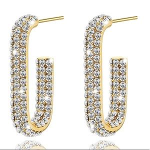 14K Gold Plated Rhinestone Earrings